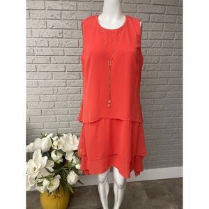 Adressing Woman Asymmetrical Layered Necklace Dress Size M